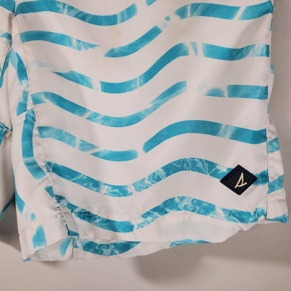Sperry Swim Bottom Watershort Wave Stripe Knock Out Board Short Blue Size 30 - Picture 5 of 12
